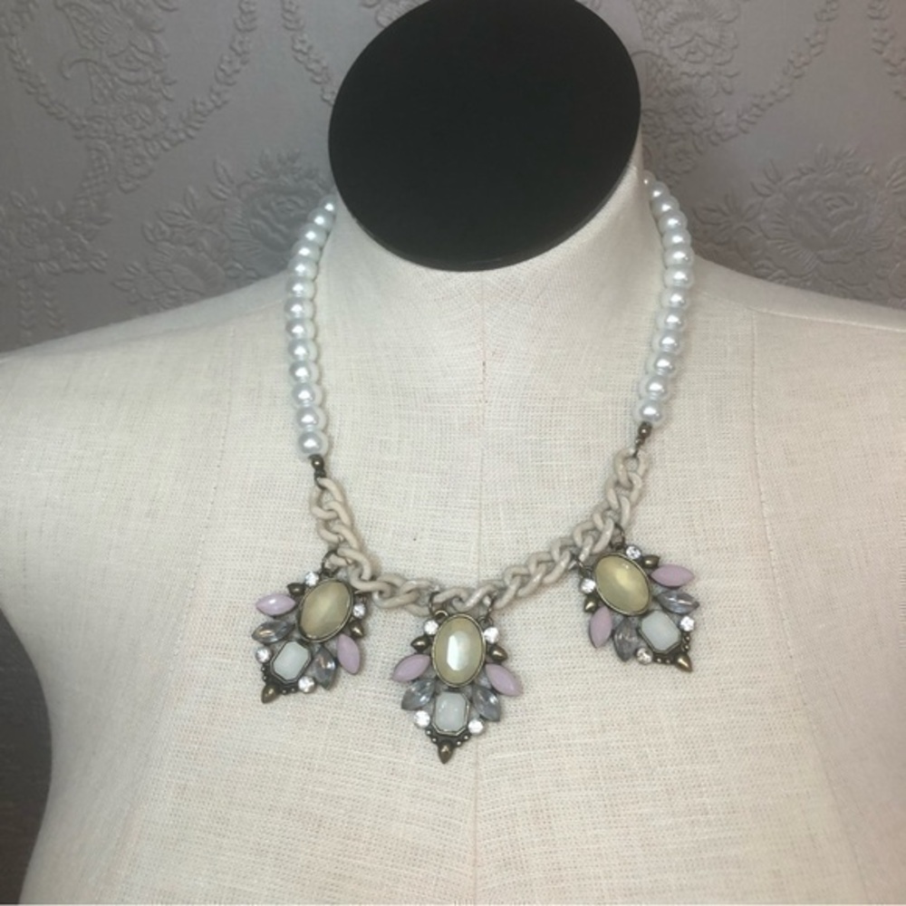 Vintage mixed jewelry necklace pendant pearl